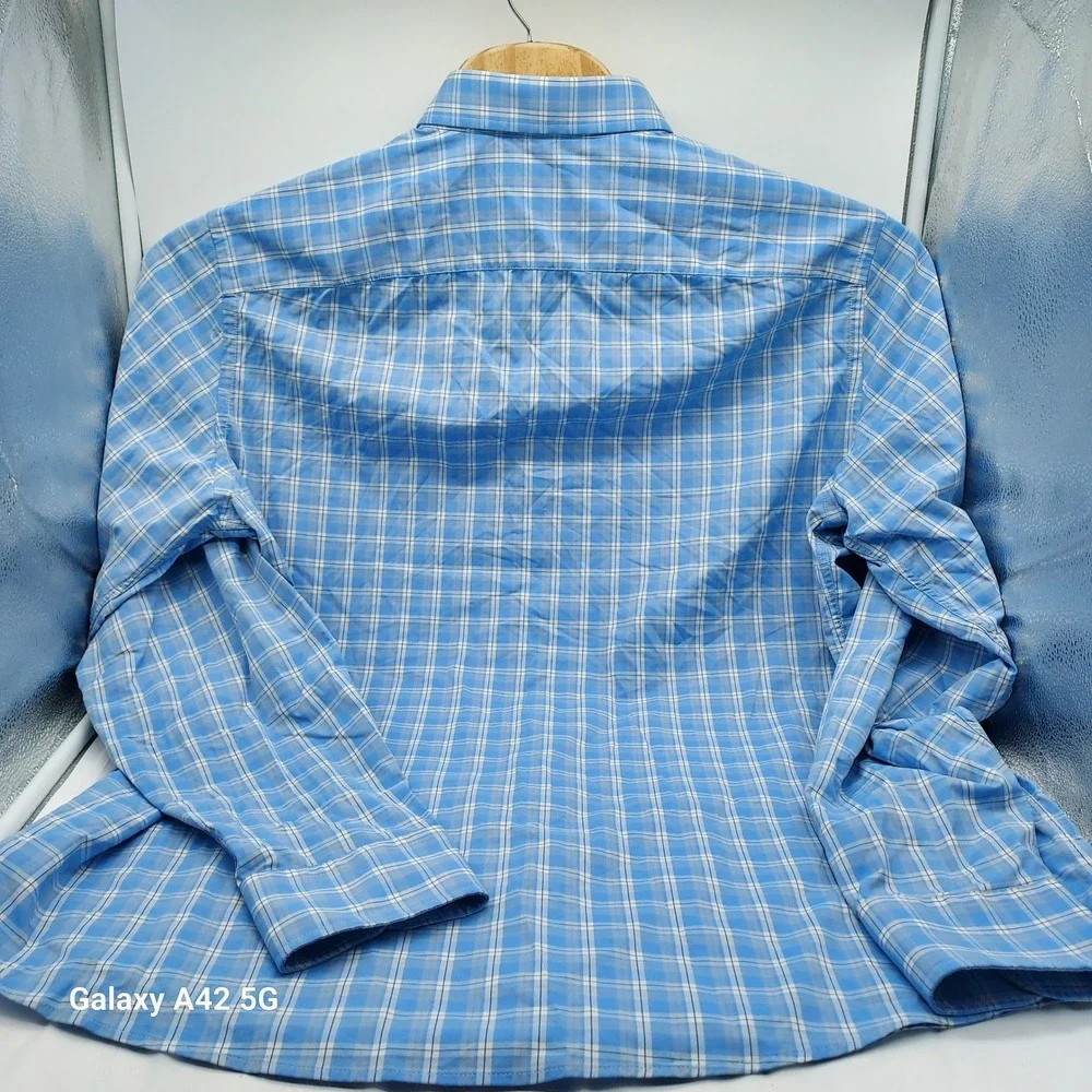 UNTUCKit Mens XX Large Tall Blue Plaid Button Down‎ Shirt Zonte Style 40458